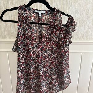 Derek Lam Floral Blouse - Black and Red